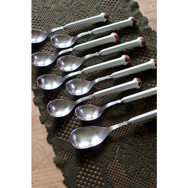 1970s Boho Chic Denby Regency Jewel White flatware 1 serving spoon For Sale - Image 11 of 17