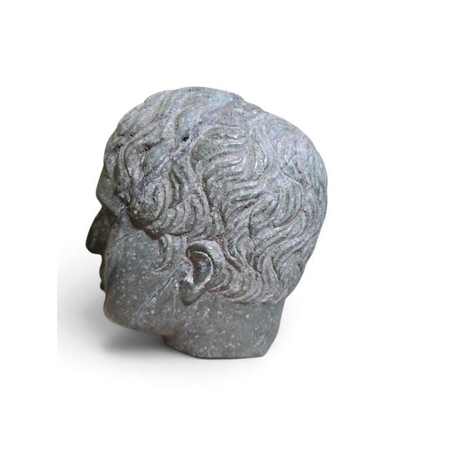 Gold Antique Classical Italian Carved Marble Head, 1950 For Sale - Image 8 of 11