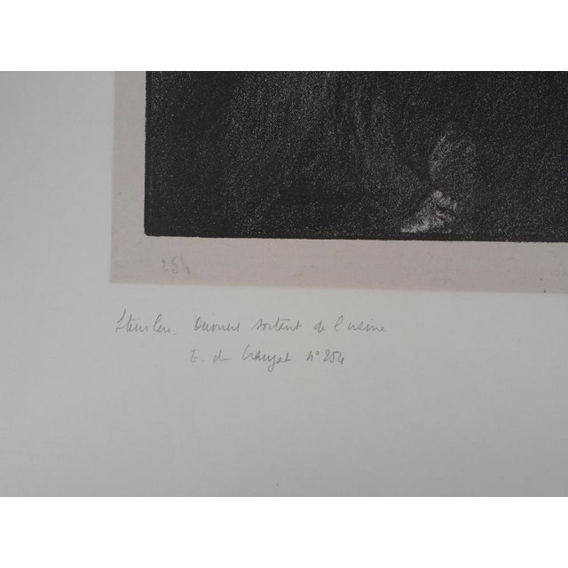 Théophile Alexandre Steinlen, Workers Leaving the Factory, Original Signed Lithograph For Sale - Image 5 of 7