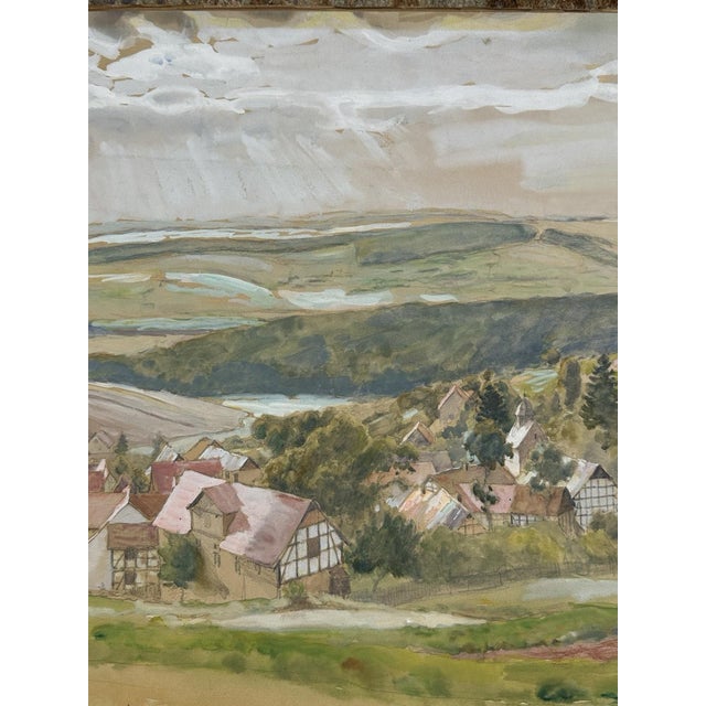 Heinrich Pforr, Wide Valley, Watercolor on Paper For Sale - Image 12 of 13