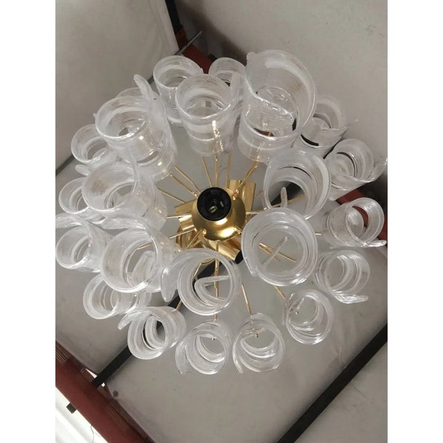 Gold Murano Glass Virgola Chandelier in Venini Style, Multicolor For Sale - Image 8 of 12