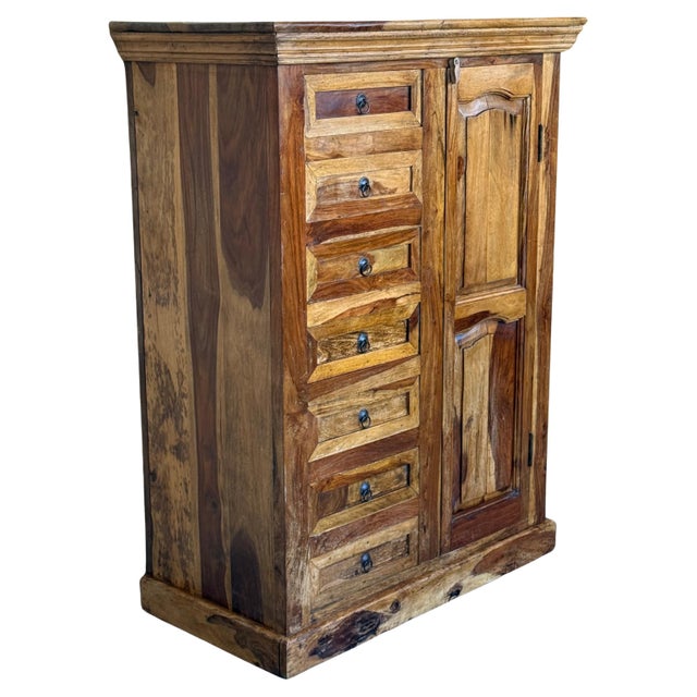 Antique Spanish Solide Olive Locking Pie or Larder Cabinet For Sale - Image 15 of 18