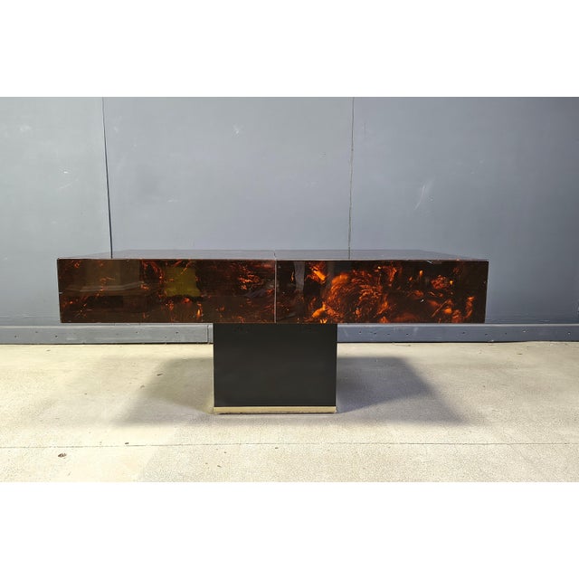 Vintage Hidden Bar Coffee Table from Eric Maville and Jean Claude Mahey, 1970s For Sale - Image 9 of 9