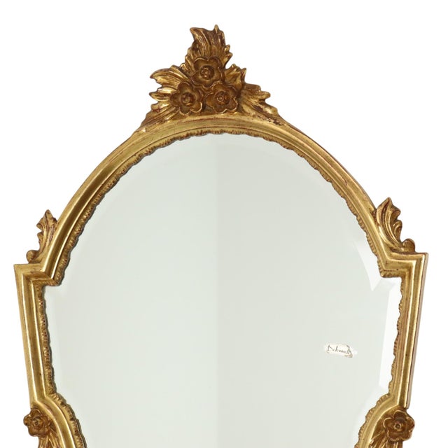 Rococo Louis XVI Classic Gold Crested Mirror from Deknudt, 1950s For Sale - Image 3 of 18