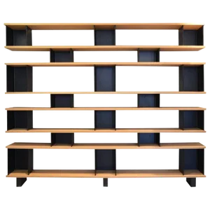 Design Frères "Horizontal" Matte Black Steel and Oak Bookcase