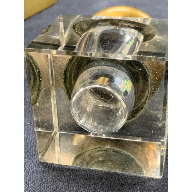 Metal Vintage Art Deco Inkwell on Stand For Sale - Image 7 of 9