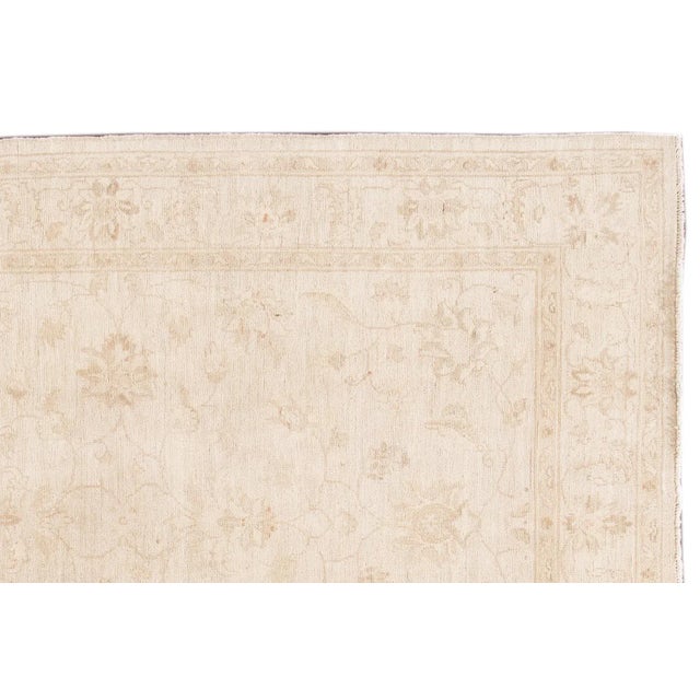 Persian Early 20th Century Vintage Pak Persia Handmade Beige Wool Rug For Sale - Image 3 of 7