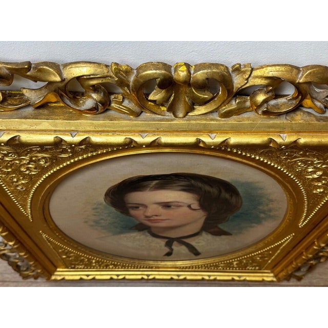 19th Century Oil Portrait Dated 1857 “Mrs George Wood” (Sarah Sophia, Née Clark) by John Wood— Oil on Canvas Gilt Framed For Sale - Image 18 of 18