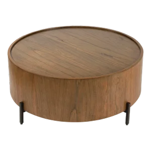 Tori Round Coffee Table, Medium Brown