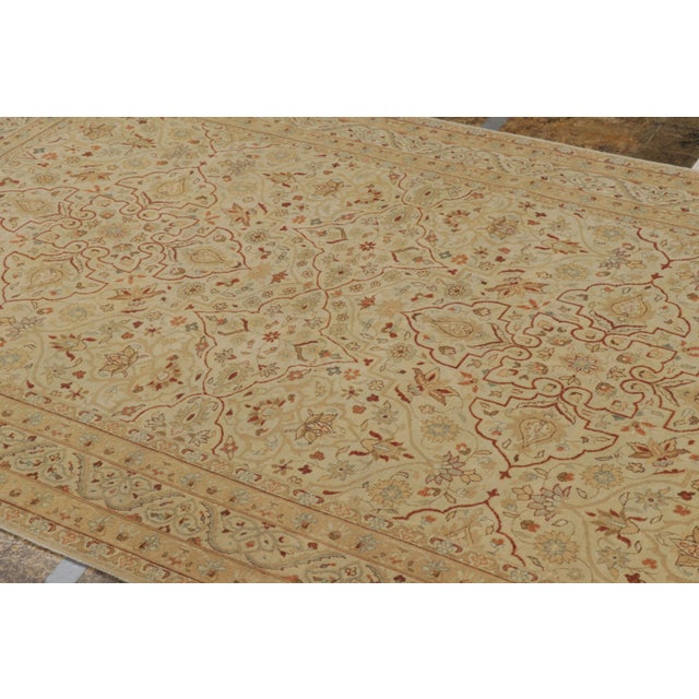 Rug & Kilim’s Tabriz Style Rug in Cream and Red With Floral Patterns For Sale In New York - Image 6 of 9