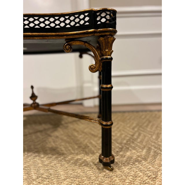 Traditional Ej Victor Coffee Table With Fretwork Gallery For Sale - Image 3 of 11