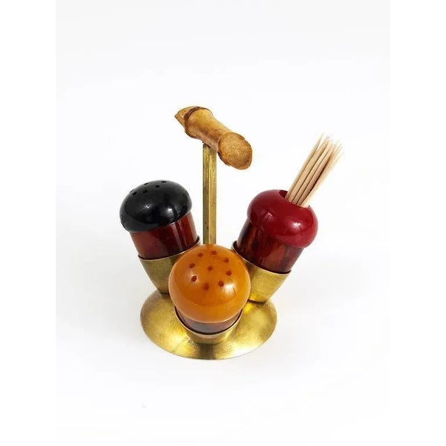1950s Mid-Century Salt & Pepper Toothpick Cruet Set by Richard Rohac, Austria, 1950s, Set of 4 For Sale - Image 5 of 9