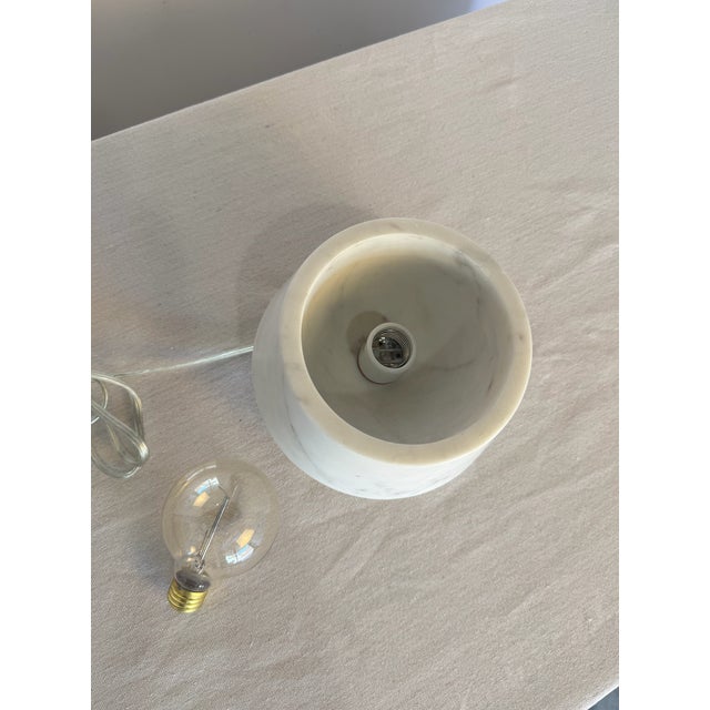 2000 - 2009 CB2 Modern Low Profile Marble Table Lamp For Sale - Image 5 of 6