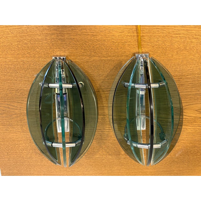 Glass Appliques from Fontana Arte, 1960, Set of 2 For Sale - Image 6 of 6