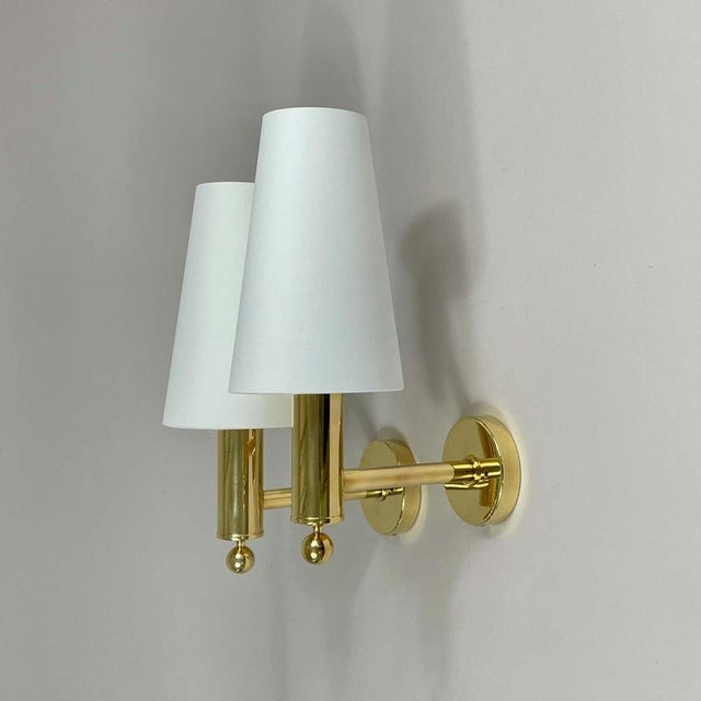 1960s Mid-Century Brass V18 Wall Lights attributed to Eje Ahlgren for Bergboms, Sweden, 1960s, Set of 2 For Sale - Image 5 of 18