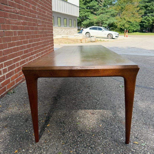 Mid 20th Century Attributed to Johannes Andersen Teak Danish Modern Coffee Table With Pull-Out Laminate Shelf For Sale - Image 9 of 11