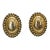 Vintage Givenchy Large Brilliant Gold Plate Cameo Cable Framed Earrings, 2 Pieces For Sale