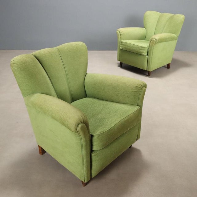 Vintage Green Armchairs, 1950s, Set of 2 For Sale - Image 9 of 9
