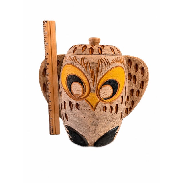 Stone Gray Signed R. McGregor Studio Pottery Owl Jar With Lid | Mid-Century Modern Stoneware Sculpture, C. 1970-1990, Very Rare For Sale - Image 8 of 11