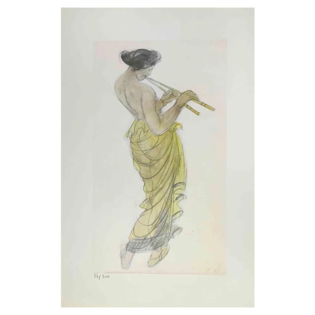 André Derain, The Flautist, Lithograph, 1920s For Sale