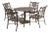 Hanamint Outdoor Round Cast Aluminum Dining Table and Chair Set For Sale
