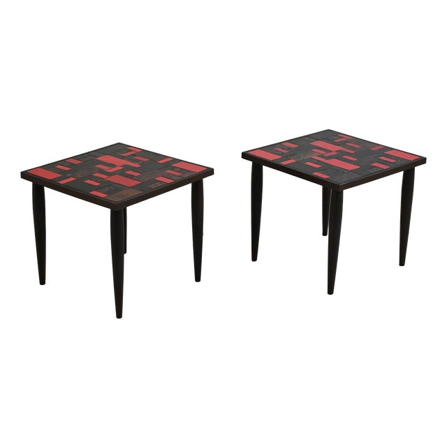 Coffee Tables with Mosaic Tops, Japan, 1960s, Set of 2 For Sale