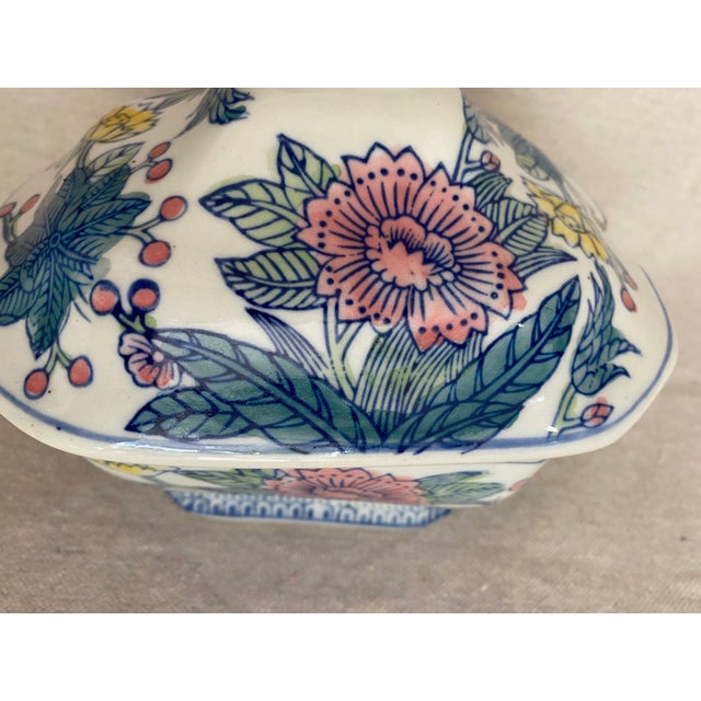 Vintage Ceramic Floral Gravy Boat With Lid and Ladle Chairish