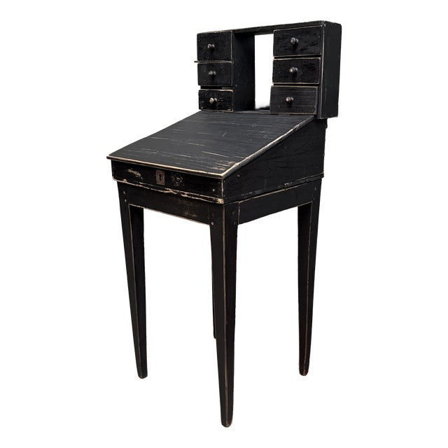 Small Antique Black Tiered Desk, 1890s For Sale