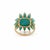 6.7ct Turquoise Sunburst Art Deco Vintage Ring in 14k Yellow Gold Size 4 For Sale - Image 9 of 16