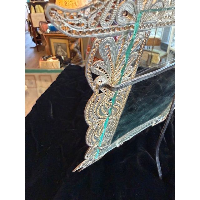 Silver Vintage Persian Silver Filigree Wedding Frame, Large For Sale - Image 8 of 14