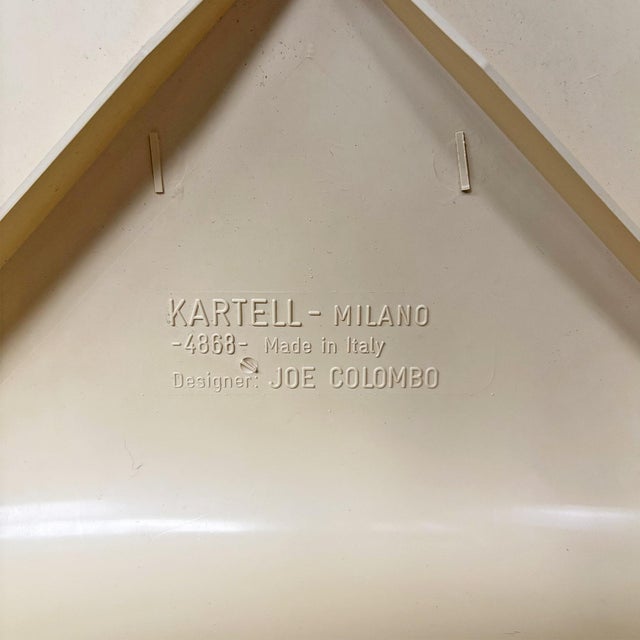 Italian Space Age Cream Chairs by Joe Colombo for Kartell, 1970s, Set of 2 For Sale - Image 16 of 18