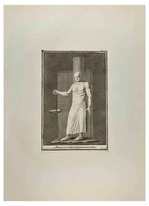 Ludovico Boily, Man with Lamp, Etching, 18th Century