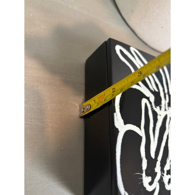 Hunt Slonem Hunt Slonem Black/White Bunny Coaster Set (6) With Storage Box For Sale - Image 4 of 6