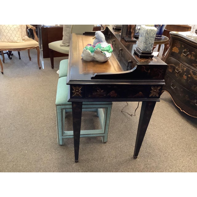 Black Chinoiserie Writing Desk For Sale - Image 9 of 10