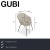 The Beetle chair by Gubi is upholstered in a gray fabric and stands on slim black legs. The chair is characterized by its...