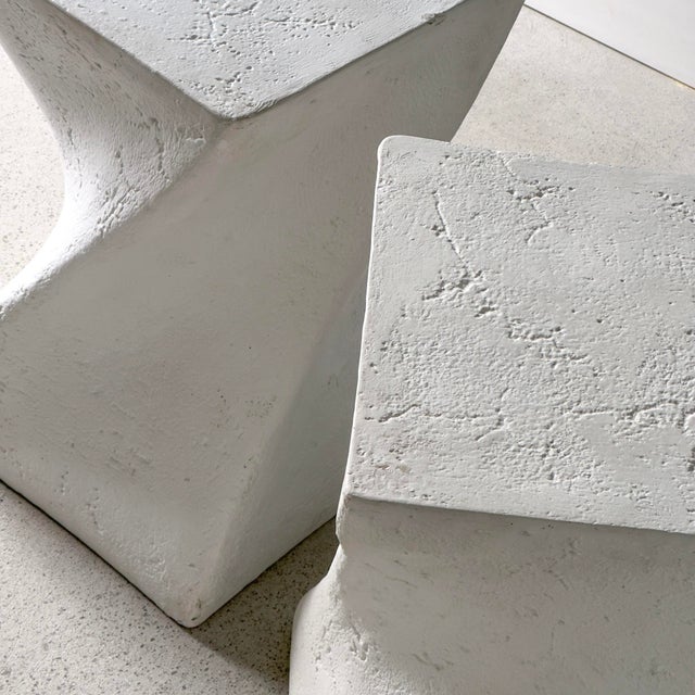 1980s 1980s Postmodern Plaster Side Tables, Set of 2 For Sale - Image 5 of 9