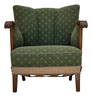 Vintage Danish Lounge Chair in Wool Fabric and Oak, 1950s