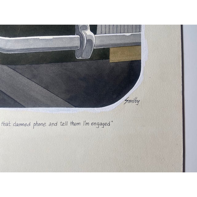 Original Published Diners Club Magazine Artwork Painting by Francis Wilford Smith "Smilby" Rare For Sale - Image 4 of 10