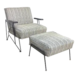 1950s Wrought Iron Lounge Chair & Ottoman by Dan Johnson for Pacific Iron