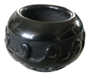Santa Clara Miniature Blackware Pottery Jar by Linda Tafoya New Mexico