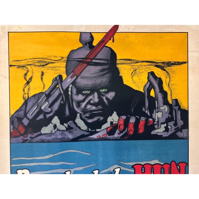 WW1 Original Poster Beat Back the Hun with Liberty Bonds by Frederick Strothmann, 1918 For Sale - Image 6 of 11