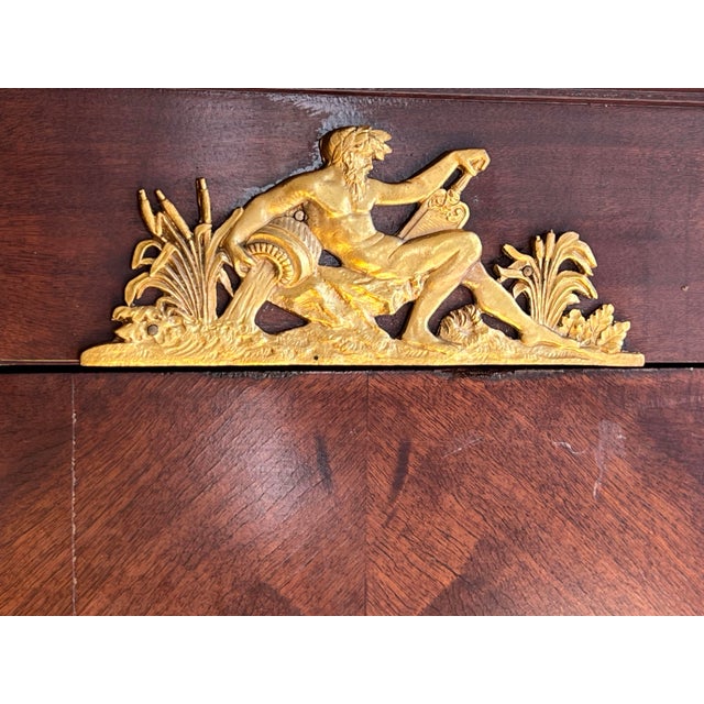 French Louis XVI Style Mahogany Office Suite – Desk & Bookcase Cabinet W/ Ormolu Urn Mounts For Sale - Image 11 of 12