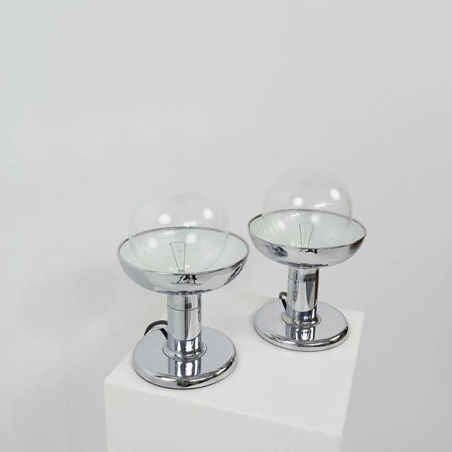 Metal Cosack Chromed Table Lamps, 1970s, Set of 2 For Sale - Image 7 of 10
