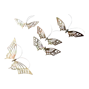 Mid Century Brass Butterfly Wall Decoration- Set of 5. M
