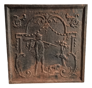 Antique French Cast Iron Fireback, 18th Century