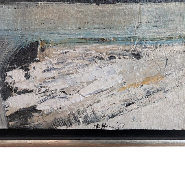Blue 1960s American Modernist Abstract Expressionist "Hard Edged" Oil on Canvas Painting by Budd Hopkins For Sale - Image 8 of 10