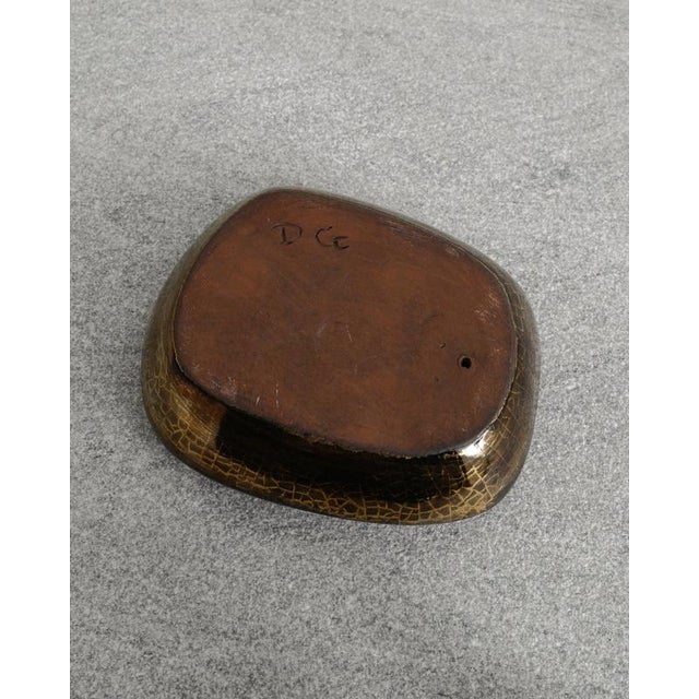 French Mid-Century Golden Ceramic Bowl by Denise Gatard, 1960s For Sale - Image 6 of 7