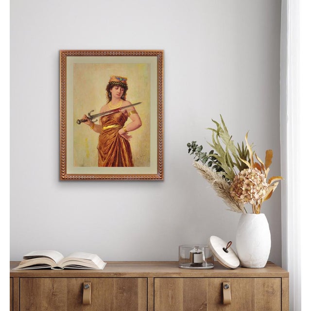 Charles Bellay, Salome with Bloodied Sword, 1860s, Watercolor on Paper, Framed For Sale - Image 17 of 18