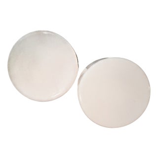 Finnish Flush Mounts in White Opaline Glass by Paavo Tynell for Idman, 1950s, Set of 2 For Sale