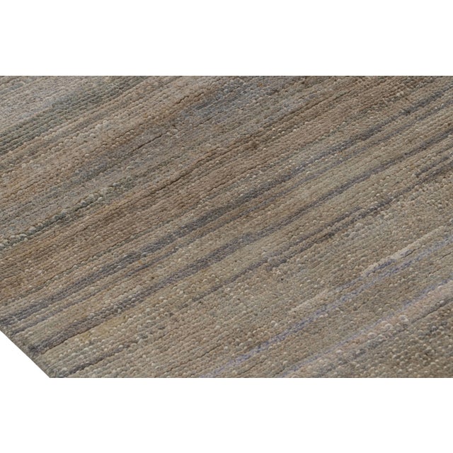 Modern Rug & Kilim’s Textural Rug in Greige Tones and Striae For Sale - Image 3 of 7